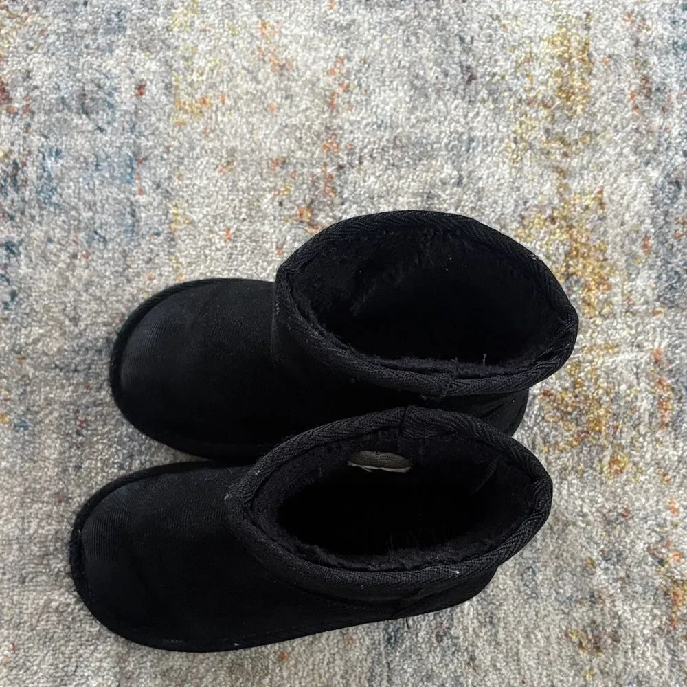 Kids Black Faux Fur Lined Boots